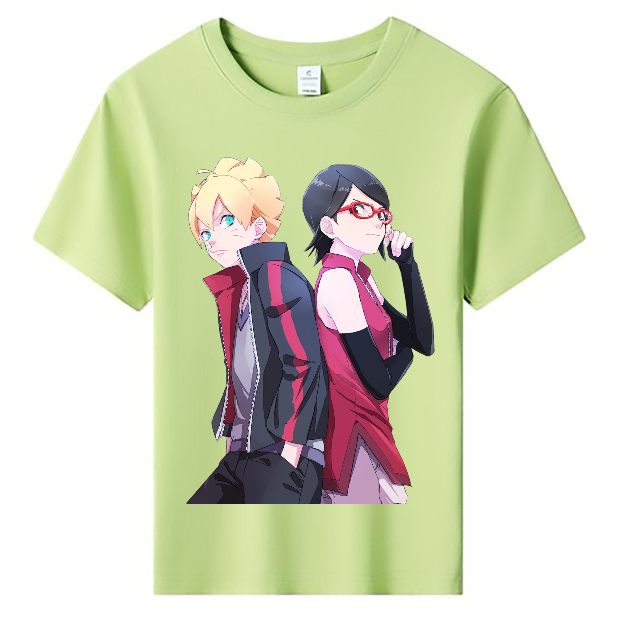 （画像用） NARUTO -ナルト- うちは サラダ Uchiha Sarada 綿100％キッズTシャツ（フロントプリント）